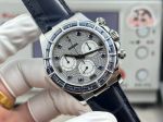 Rolex Daytona 40mm 4130 Movement 24 Gems Crocodile Leather Band Watch